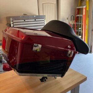 Harley-Davidson Tour Pack in Ruby Red and Typhoon Maroon with detachable mounting bracket