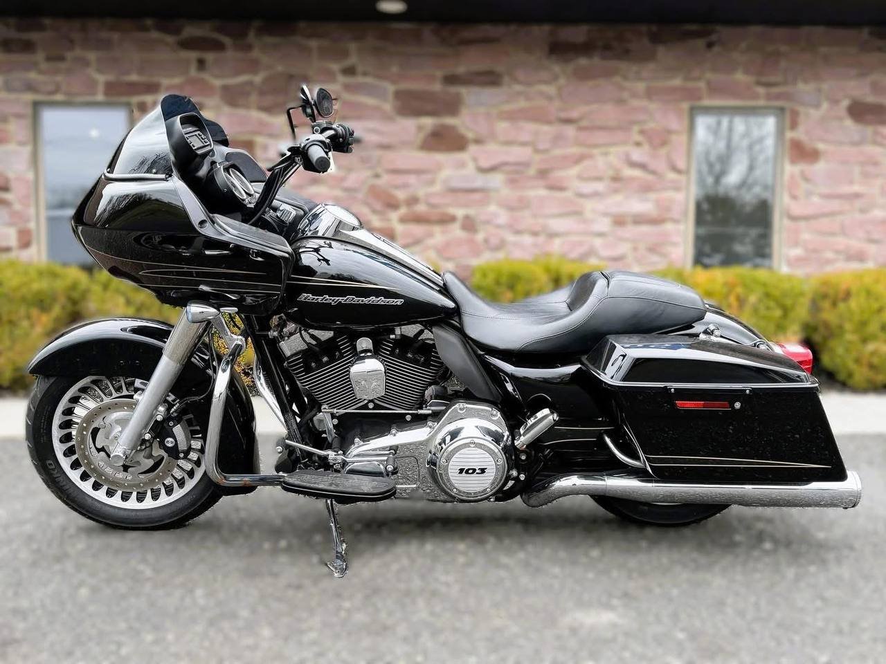 Custom Harley-Davidson motorcycle with rare performance parts and vintage styling
