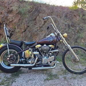 1957 Harley-Davidson FLH Panhead Chopper with matching cases and chrome OEM star hubs