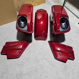 Harley-Davidson OEM Touring rear fender, saddlebags, speaker lids, and side covers in Stiletto Red