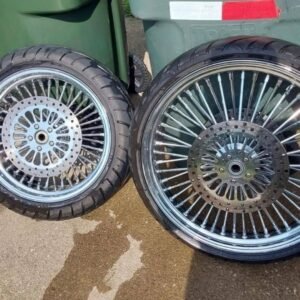 DNA Mammoth 23 inch fat spoke wheel set with black fender for Harley-Davidson Touring motorcycle