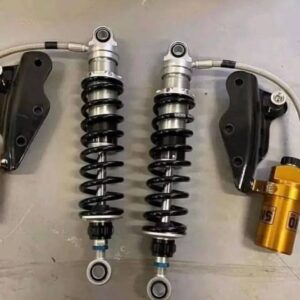 Ohlins HD 044 rear shocks with anodized reservoirs for Harley-Davidson Touring motorcycles