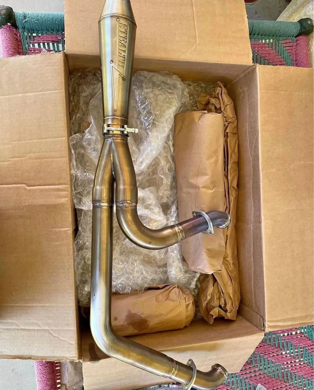 Stealth exhaust system with cone muffler for Harley-Davidson M8 Softail motorcycle