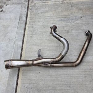 Royal T Twin Cam FXR exhaust pipe with removable heat shield for Harley-Davidson FXR motorcycle