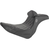 Saddlemen SDC gripper seat with backrest for Harley Low Rider S & ST (2018–2026). GelCore comfort, high grip control, and aggressive SDC performance design.