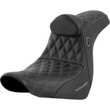 Saddlemen SDC gripper seat with backrest for Harley Low Rider S & ST (2018–2026). GelCore comfort, high grip control, and aggressive SDC performance design.