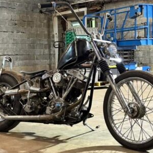 1981 Shovelhead rigid chopper for sale, Harley Davidson custom bobber, Panhead style rear section, ratchet-top transmission, open belt primary, clean title motorcycle.